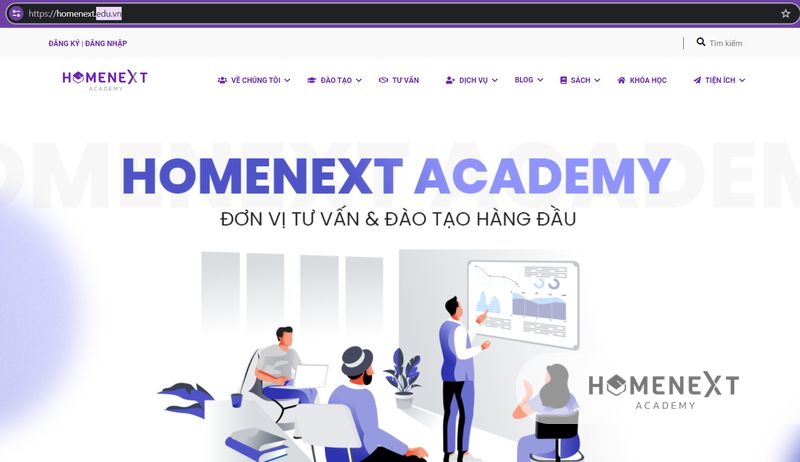 Website HomeNext Academy chọn tên miền phù hợp .edu.vn