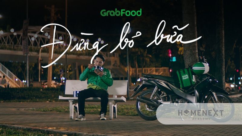 Khung cảnh trong chiến dịch "Đừng bỏ bữa" của Grabfood